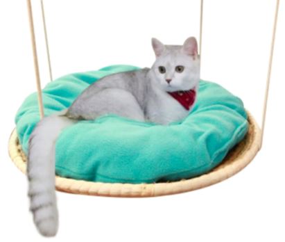 panier suspendu osier chat