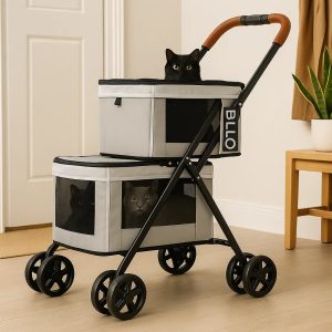 poussette à deux étages chat