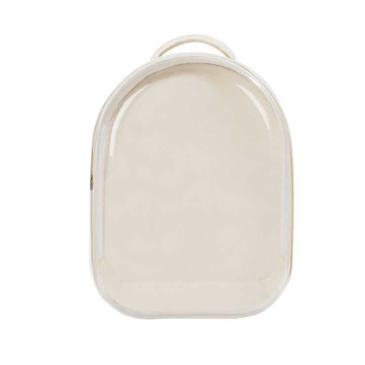 sac à dos chat en cuir blanc