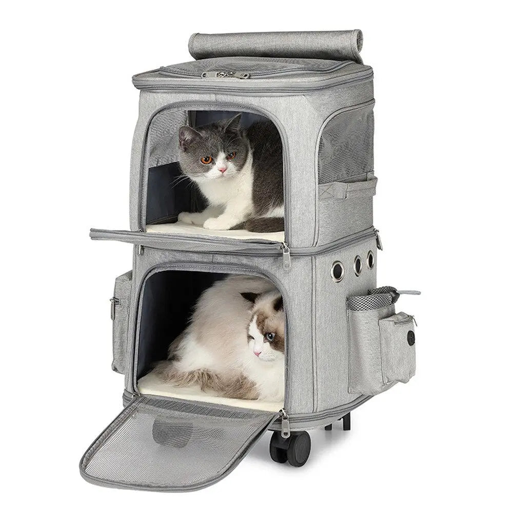Sac télescopique pour deux chats
