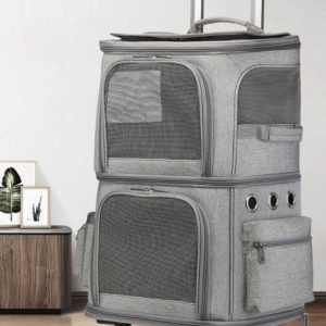 Sac pliable à roulettes pour chats