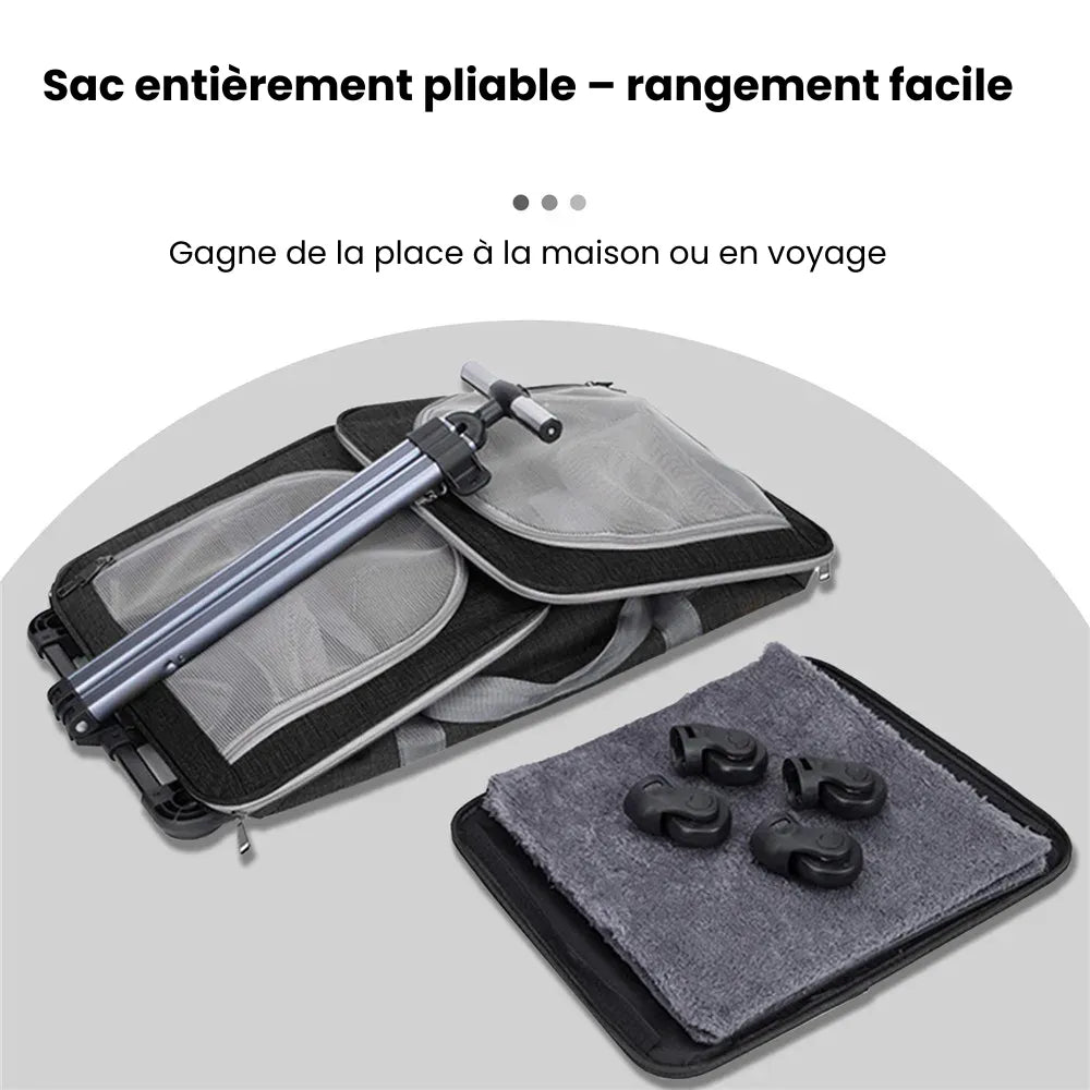 sac à roulettes pour deux chats