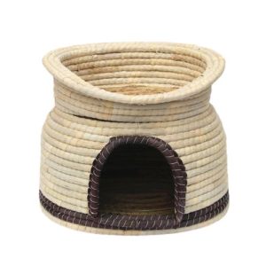 panier stylé en osier pour chat