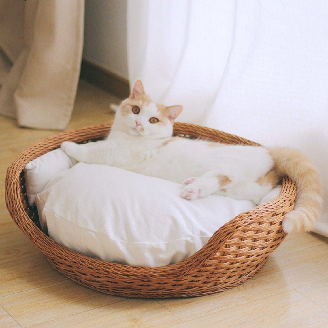 cocon pour chat osier