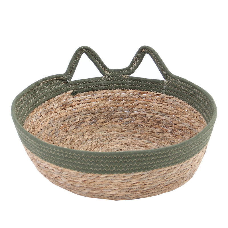 panier de transport en osier à chat
