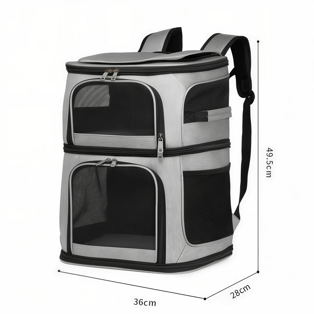 sac voyage chat double compartiment