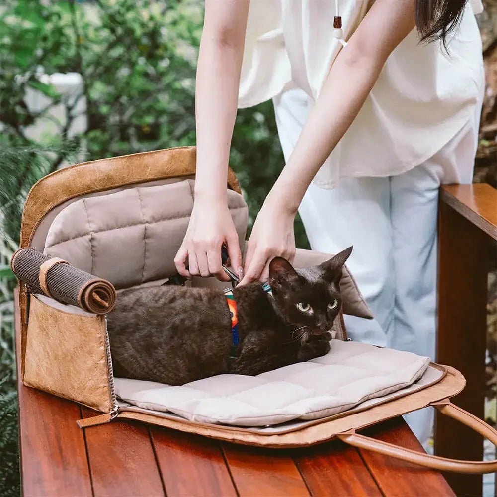 sac en cuir pour chat